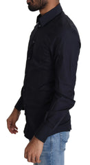 Dolce & Gabbana Navy Blue Cotton Formal Dress Shirt - IT37 | XS - Shirts
