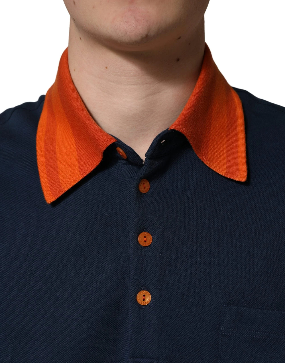 Dolce & Gabbana Navy Blue Cotton Logo Short Sleeves Men Polo T-shirt - IT48 | M