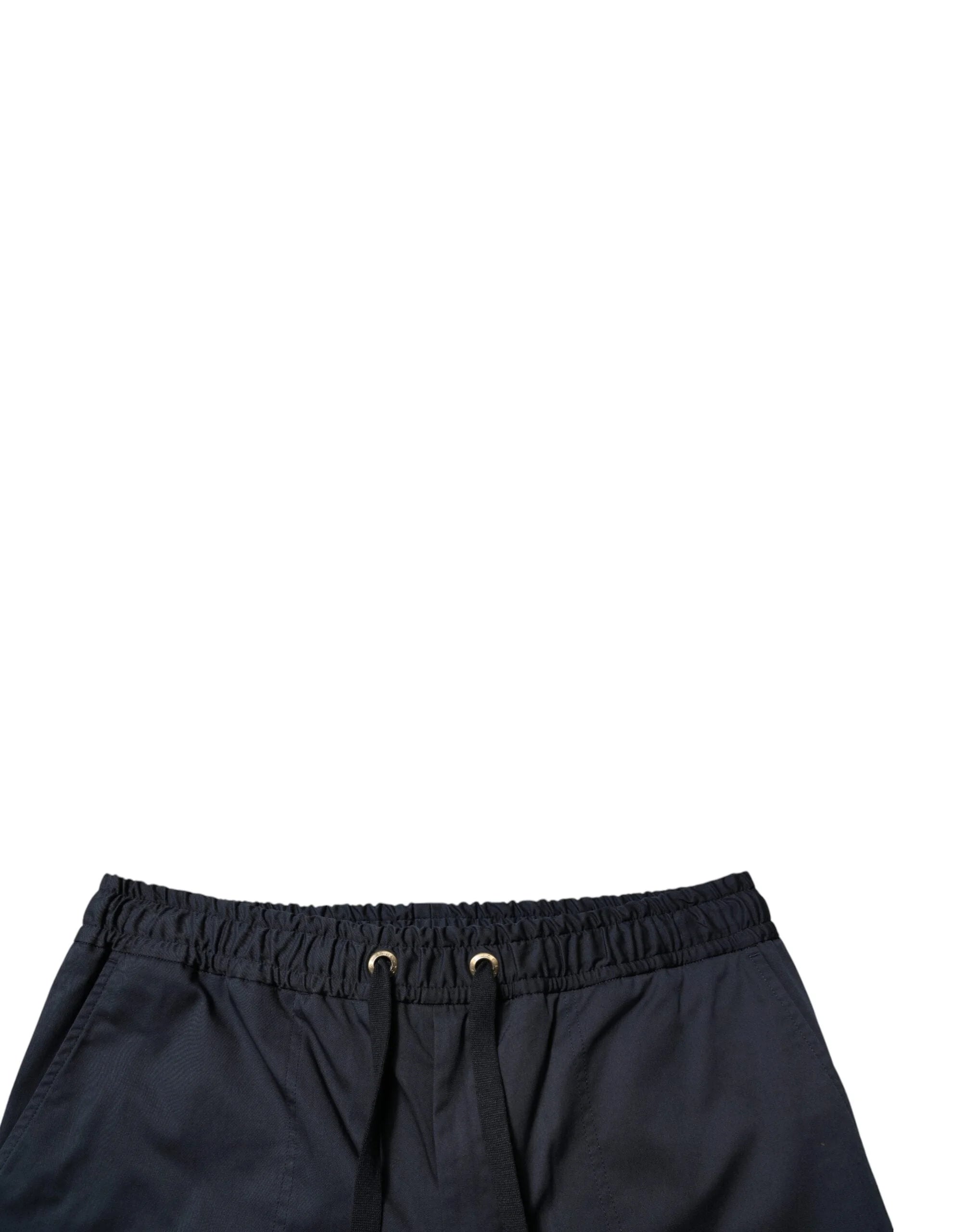 Dolce & Gabbana Navy Blue Cotton Stretch Men Bermuda Shorts - IT56 | XXL - Bermudas