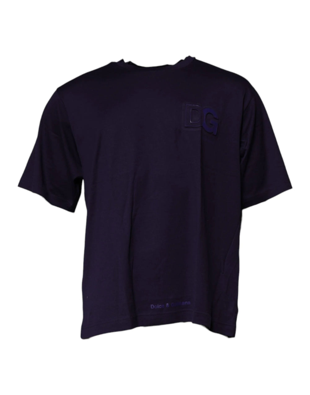 Dolce & Gabbana Navy Blue DG Logo Cotton Crew Neck T-shirt - T-Shirts