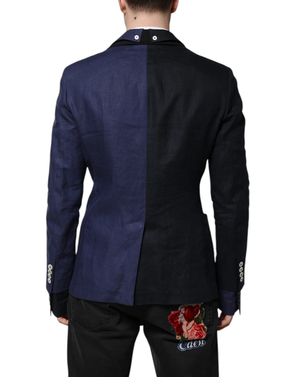 Dolce & Gabbana Navy Blue Double Breasted Suit Coat Blazer - Sport Jackets