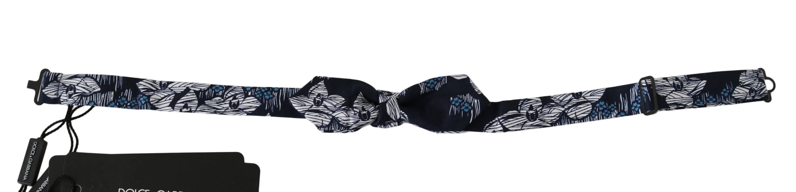 Dolce & Gabbana Navy Blue Floral Slim Adjustable Neck Papillon Men Bow Tie - Neckties