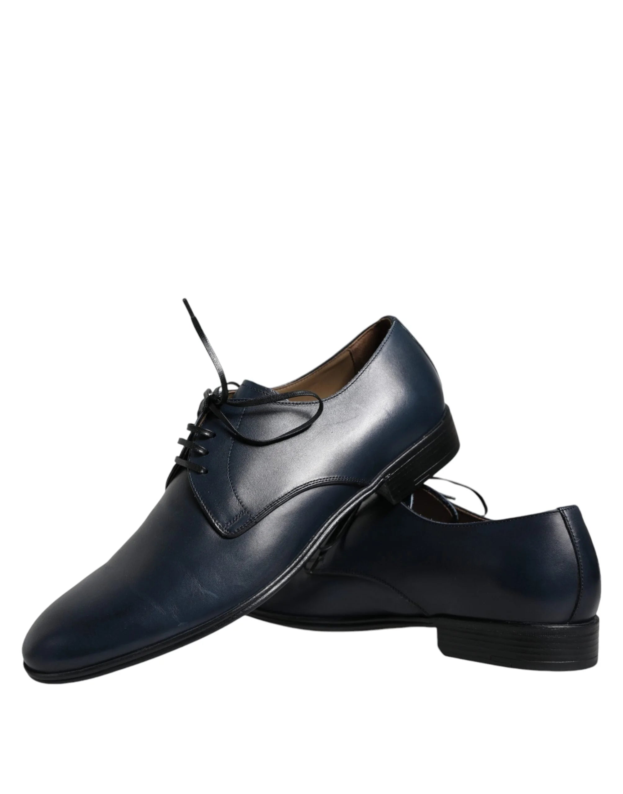 Dolce & Gabbana Navy Blue Leather Derby Dress Formal Shoes - EU44/US11 - Shoes