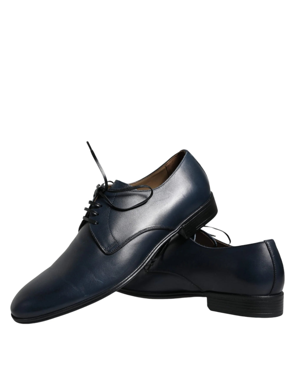 Dolce & Gabbana Navy Blue Leather Derby Dress Formal Shoes - EU44/US11 - Shoes