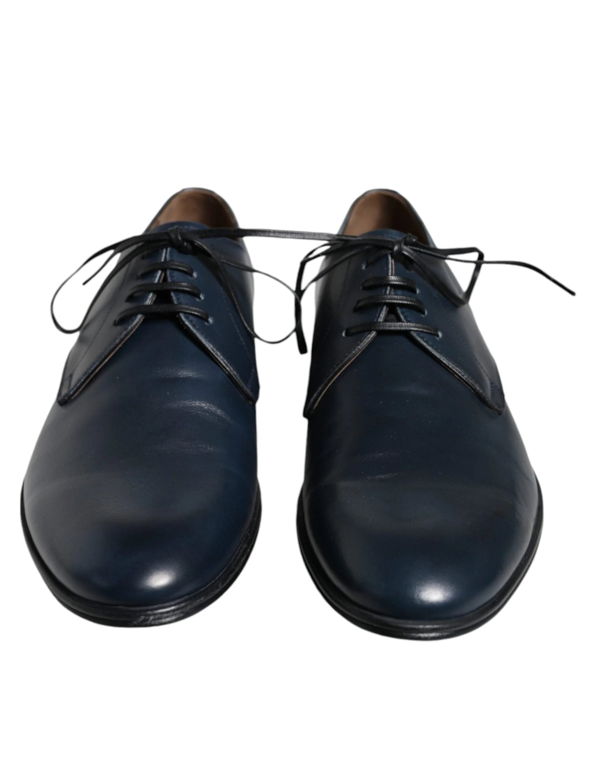 Dolce & Gabbana Navy Blue Leather Derby Dress Formal Shoes - EU44/US11 - Shoes