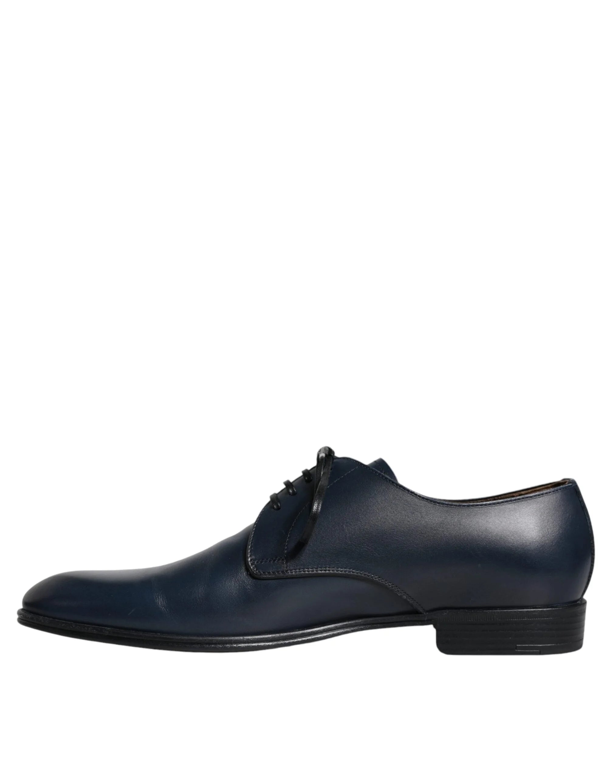 Dolce & Gabbana Navy Blue Leather Derby Dress Formal Shoes - EU44/US11 - Shoes