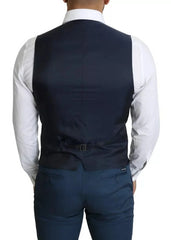 Dolce & Gabbana Navy Blue Men Formal Dress Waistcoat Vest - IT46 | S - Vests