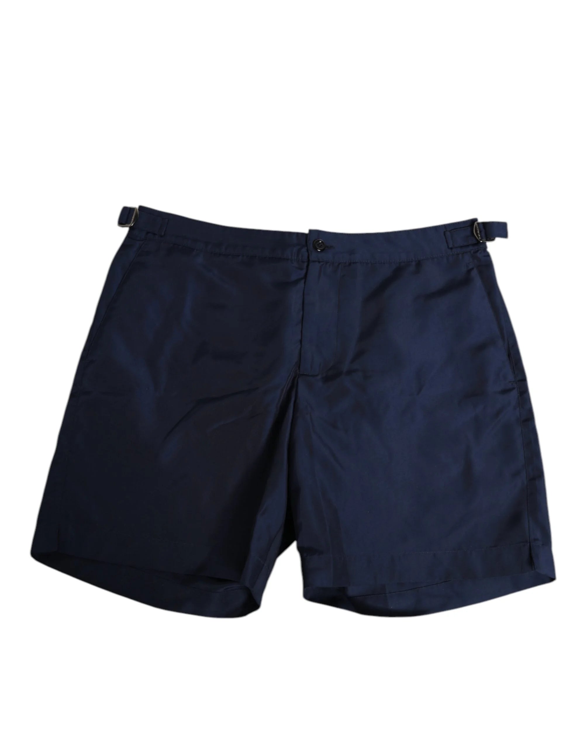 Dolce & Gabbana Navy Blue Polyester Logo Buckle Waist Swimwear - IT48 | M - Swim Boxers