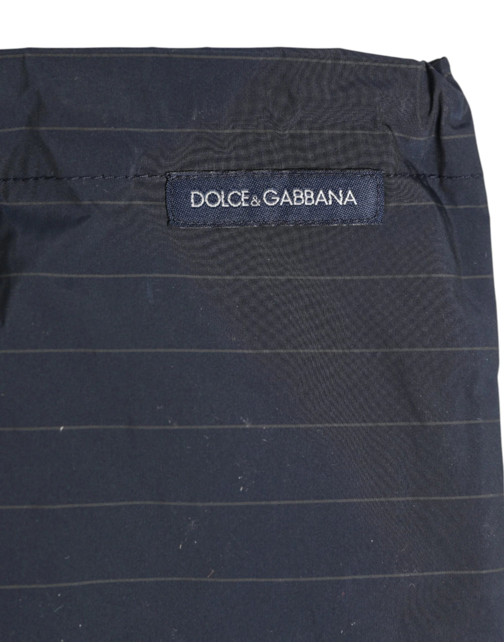 Dolce & Gabbana Navy Blue Polyester Nylon Pinstripe Men’s Swimwear - IT4 | S - Swim Boxers