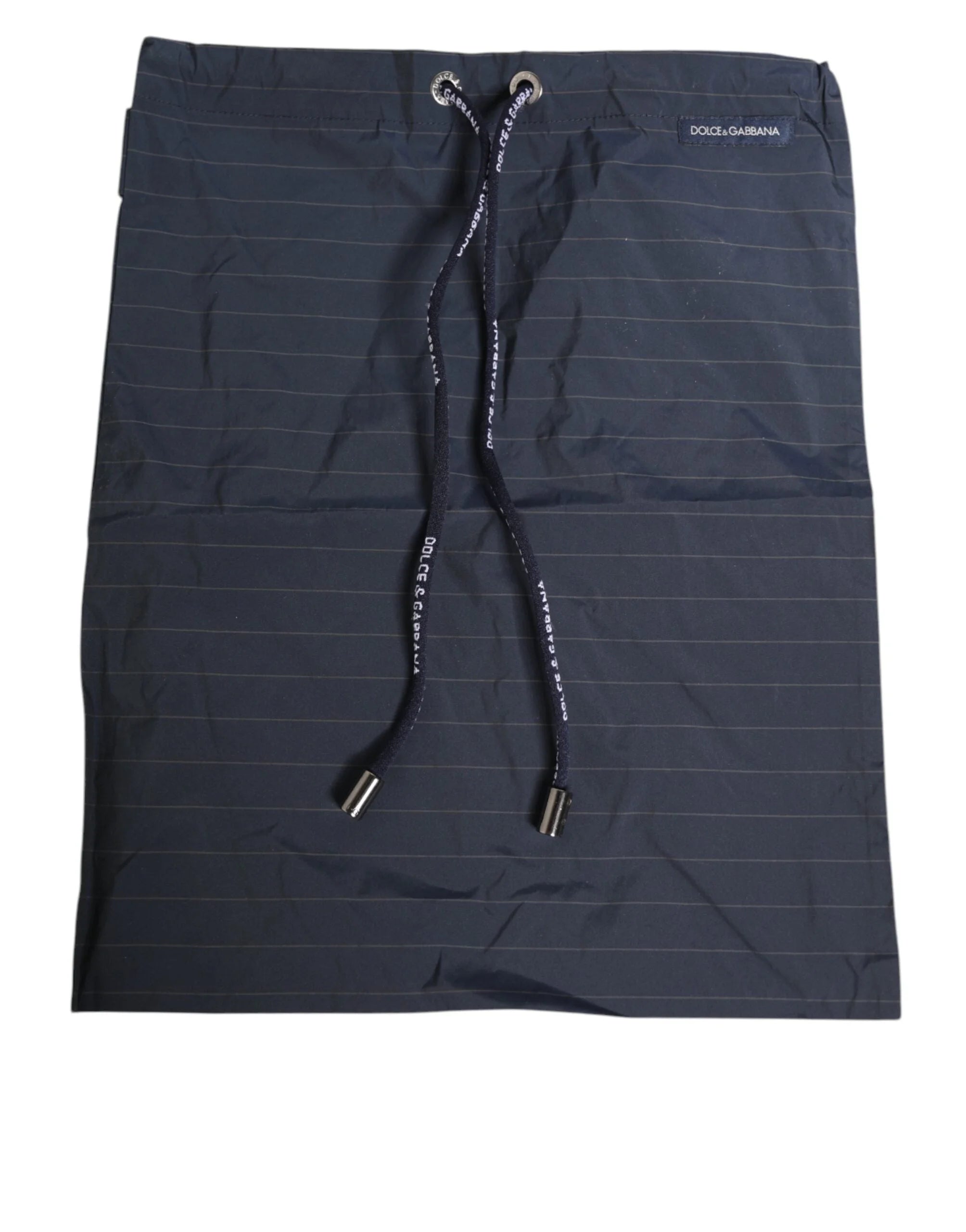 Dolce & Gabbana Navy Blue Polyester Nylon Pinstripe Men’s Swimwear - IT4 | S - Swim Boxers