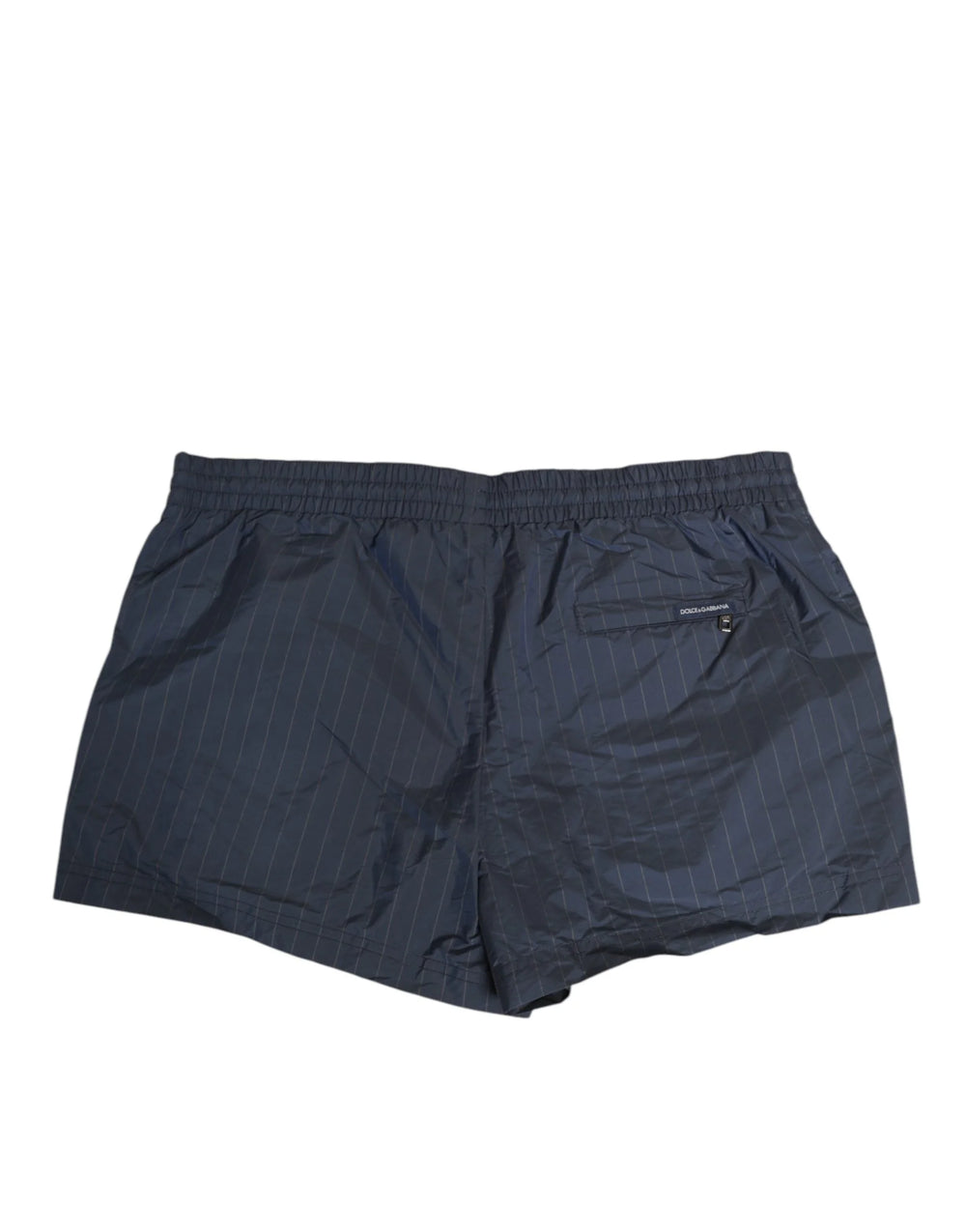 Dolce & Gabbana Navy Blue Polyester Nylon Pinstripe Men’s Swimwear - IT4 | S - Swim Boxers