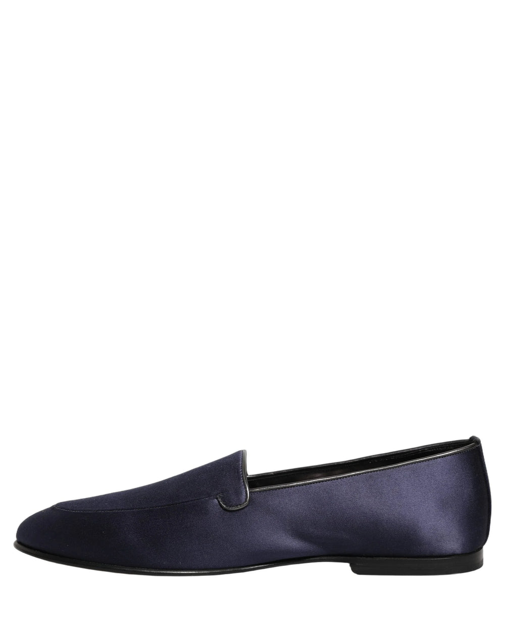 Dolce & Gabbana Navy Blue Satin DG Logo Dress Loafers Shoes - EU44/US11