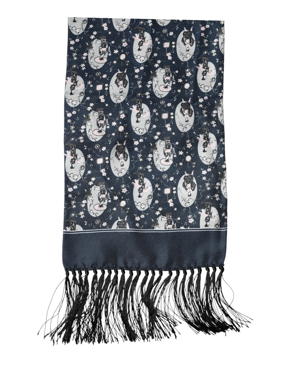 Dolce & Gabbana Navy Blue Silk Neck Wrap Shawl Men Scarf