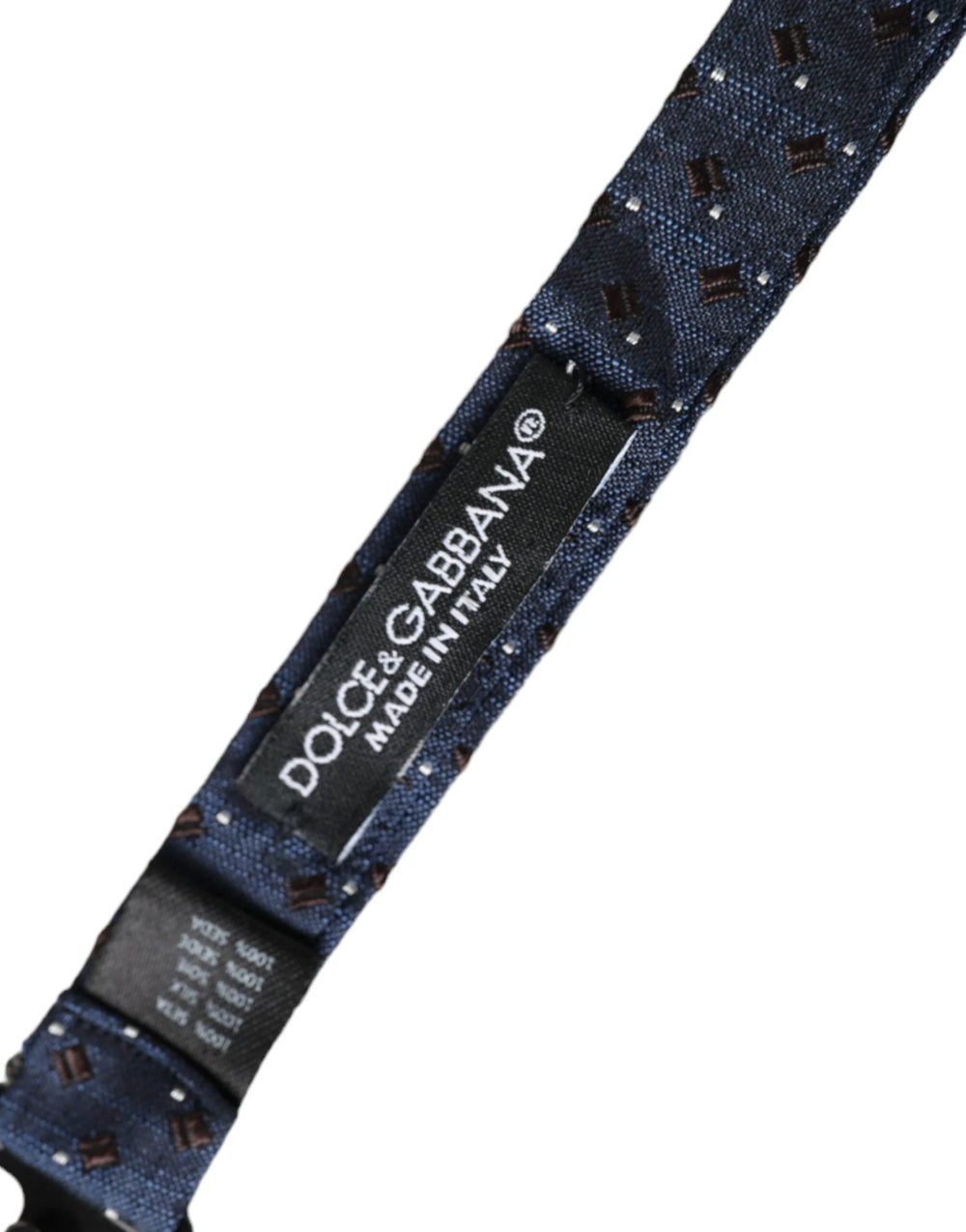 Dolce & Gabbana Navy Blue Silk Patterned Adjustable Men Papillon Bow Tie - Neckties