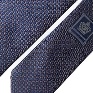 Dolce & Gabbana Navy Blue Silk Patterned Adjustable Men Tie - Neckties