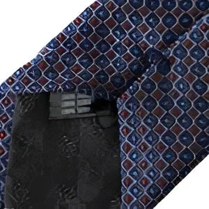 Dolce & Gabbana Navy Blue Silk Patterned Adjustable Men Tie - Neckties