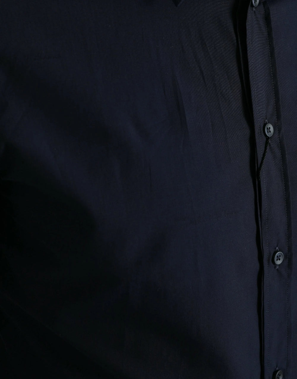 Dolce & Gabbana Navy Blue Slim Fit Formal GOLD Dress Shirt - Shirts