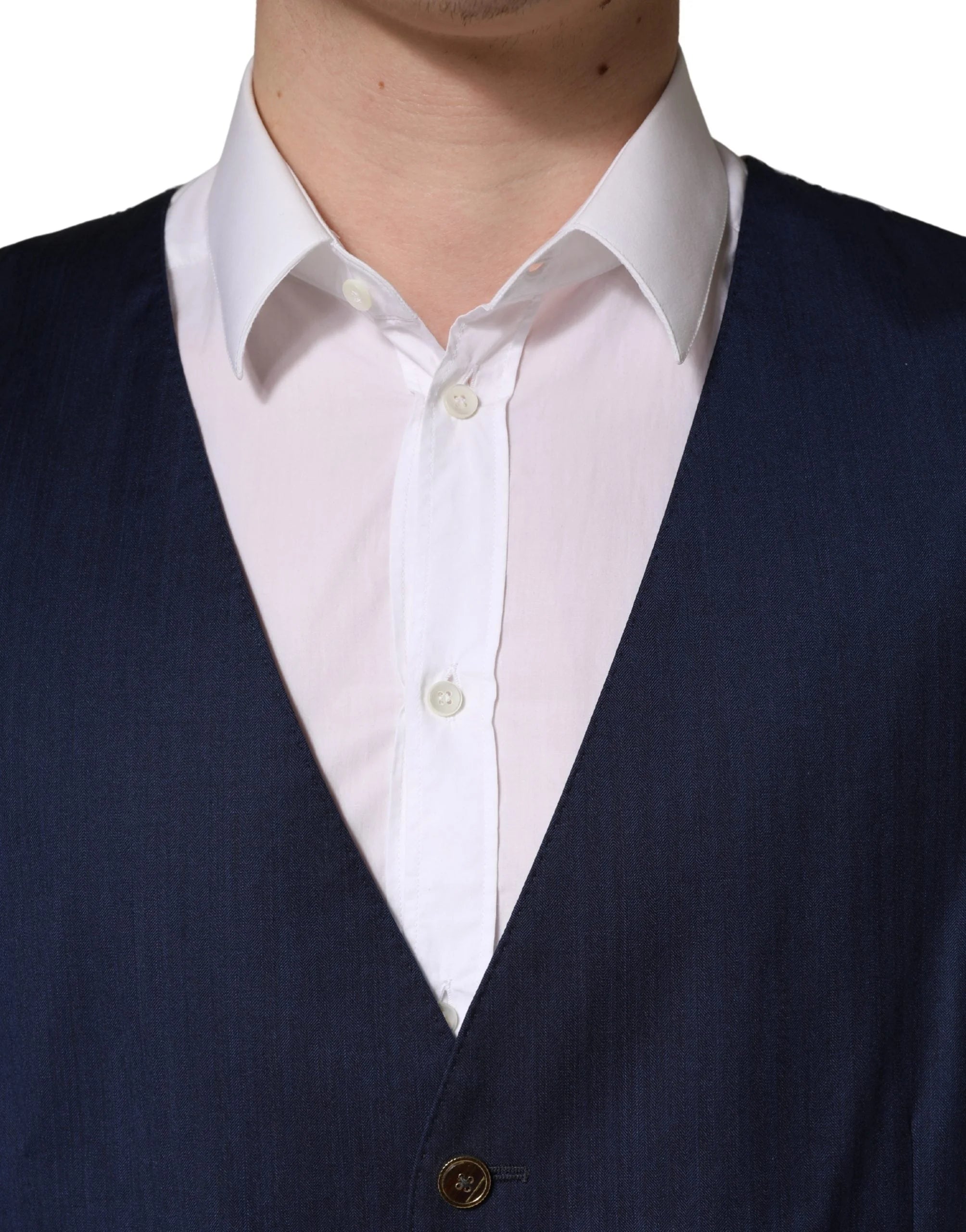 Dolce & Gabbana Tengerészkék Gyapjú Formális Mellény Vészt - IT56 | XXL