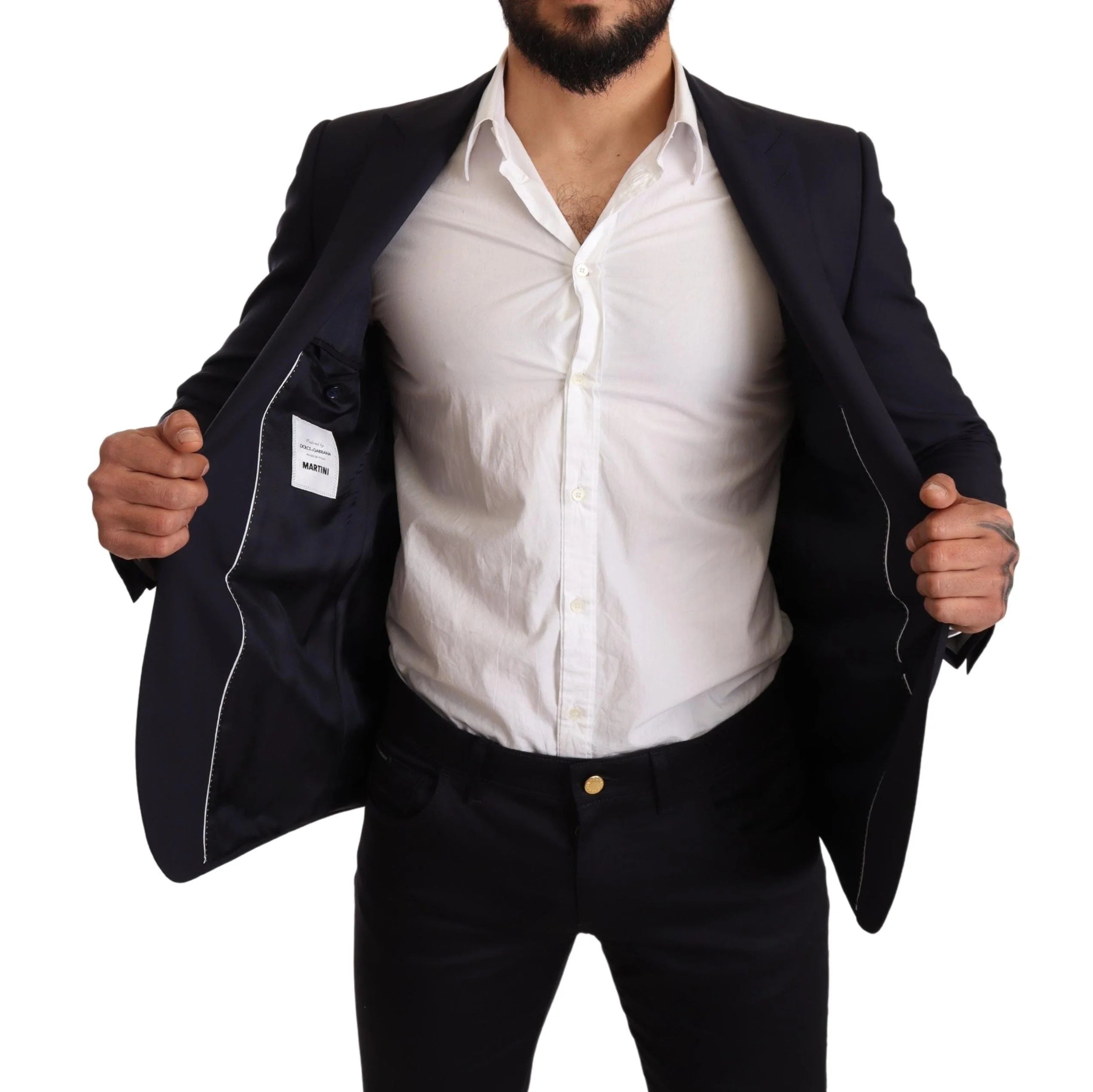 Dolce & Gabbana Navy Blue Wool Slim Fit MARTINI Blazer - IT48 | M - Sport Jackets