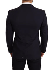 Dolce & Gabbana Navy Blue Wool Slim Fit MARTINI Blazer - IT48 | M - Sport Jackets