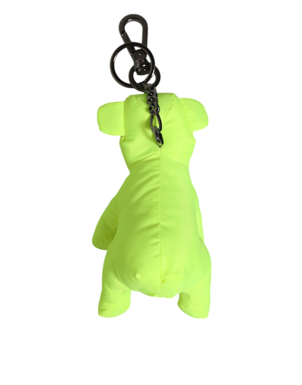 Dolce & Gabbana Neon Green Bear Embroidered Logo Men Keychain Clasp Keyring - Keychains