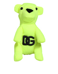 Dolce & Gabbana Neon Green Bear Embroidered Logo Men Keychain Clasp Keyring - Keychains