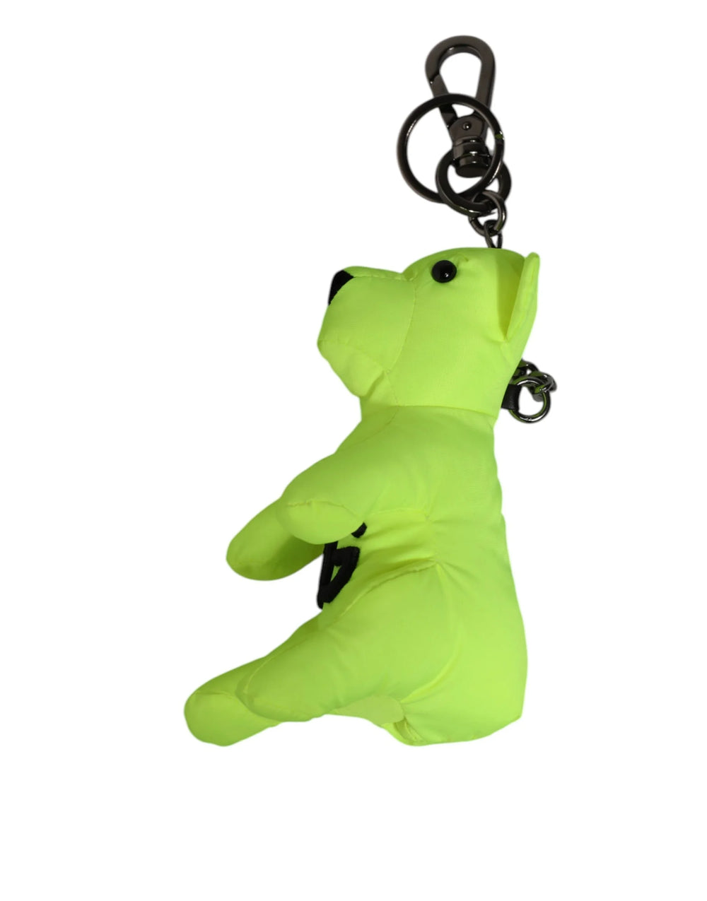 Dolce & Gabbana Neon Green Bear Embroidered Logo Men Keychain Clasp Keyring - Keychains