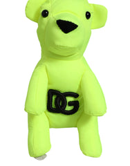 Dolce & Gabbana Neon Green Bear Embroidered Logo Men Keychain Clasp Keyring - Keychains
