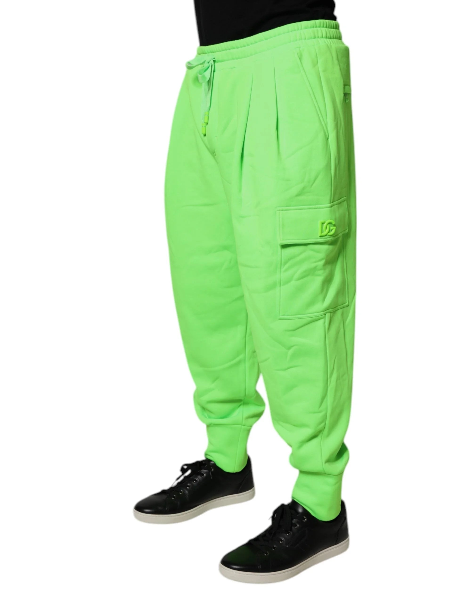 Dolce & Gabbana Neon Green Cargo Jogger Men Sweatpants Pants - IT52 | XL - Joggers