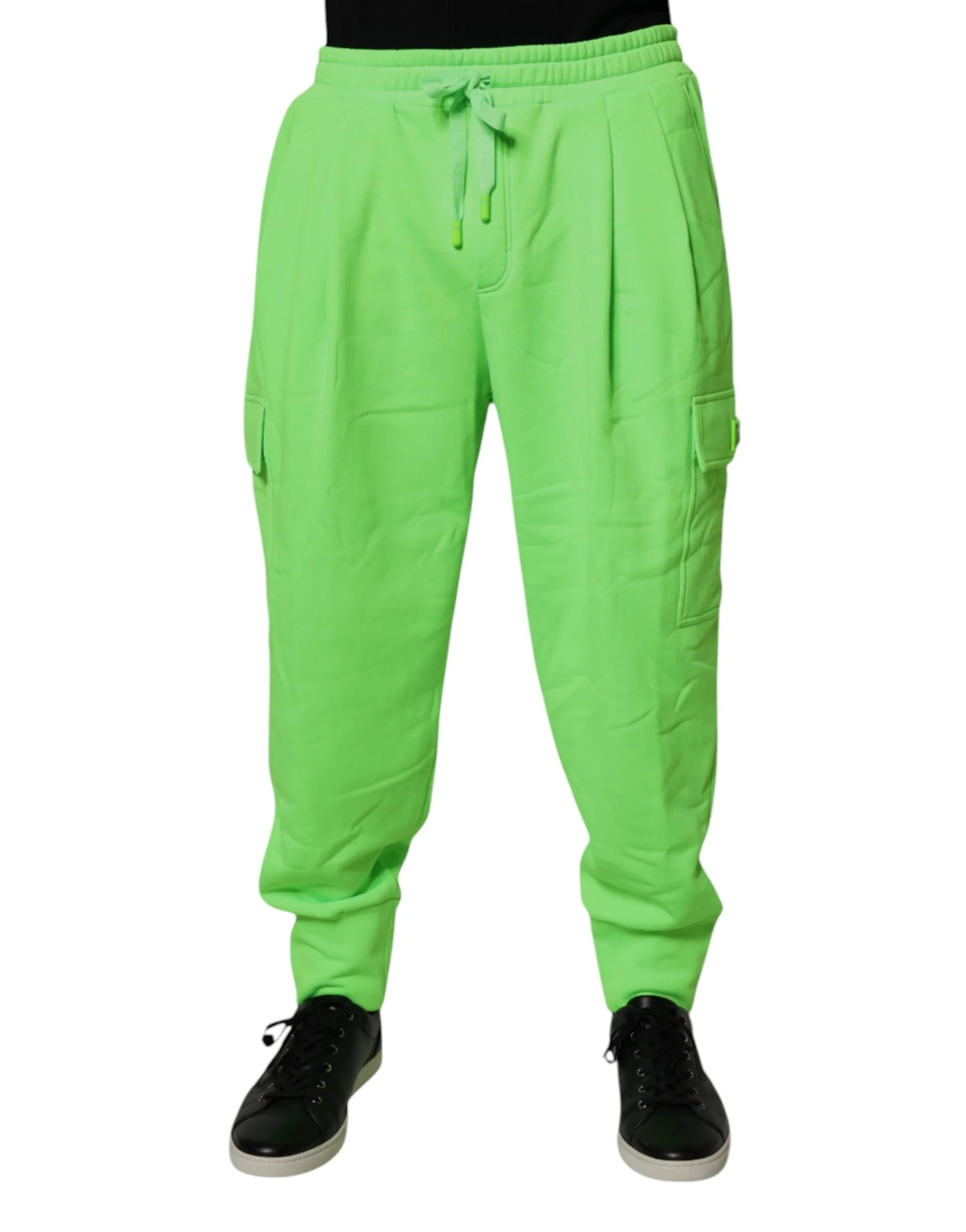 Dolce & Gabbana Neon Green Cargo Jogger Men Sweatpants Pants - IT52 | XL - Joggers