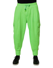 Dolce & Gabbana Neon Green Cargo Jogger Men Sweatpants Pants - Joggers