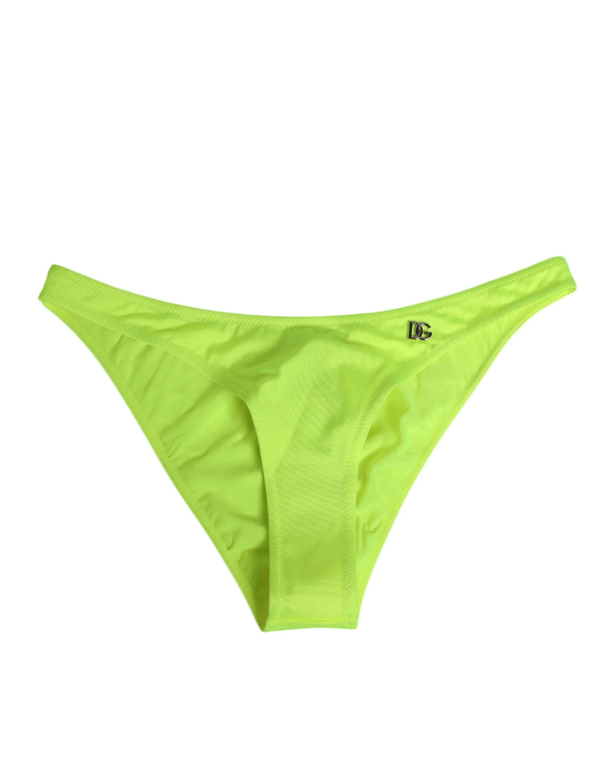 Dolce & Gabbana Neon Green DG Logo Swim Briefs Women Underwear - IT4 | L - Swim Briefs