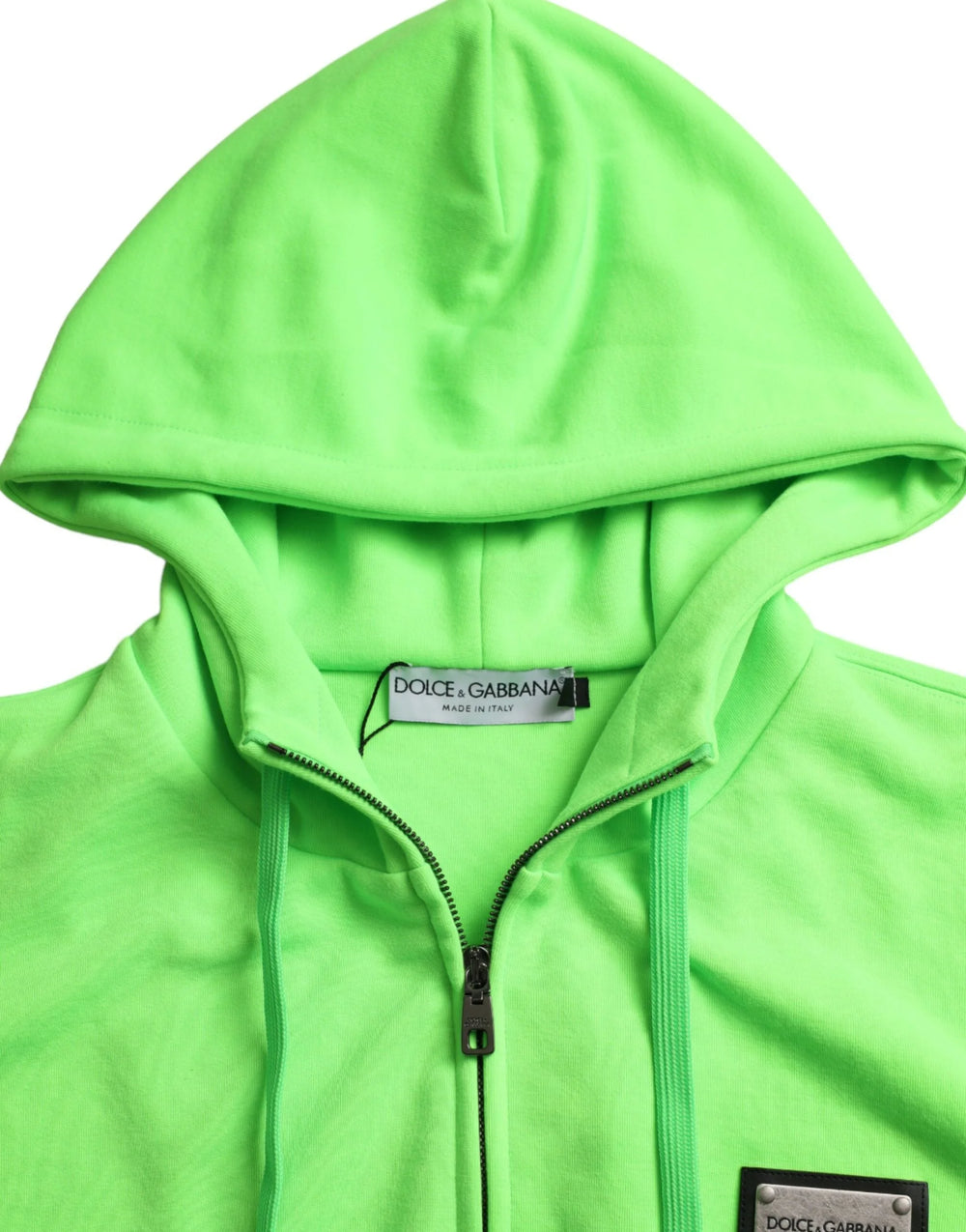 Dolce & Gabbana Neon Green Hooded Full Zip Top Sweater - IT44 | S - Hoodies