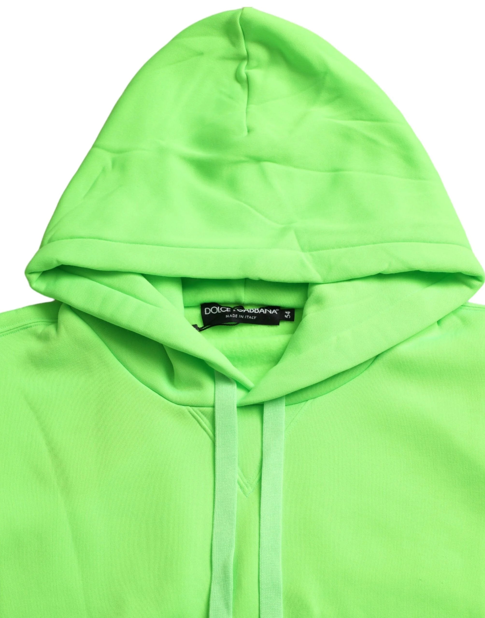 Dolce & Gabbana Neon Green Hooded Top Pullover Sweater - IT54 | XL - Hoodies