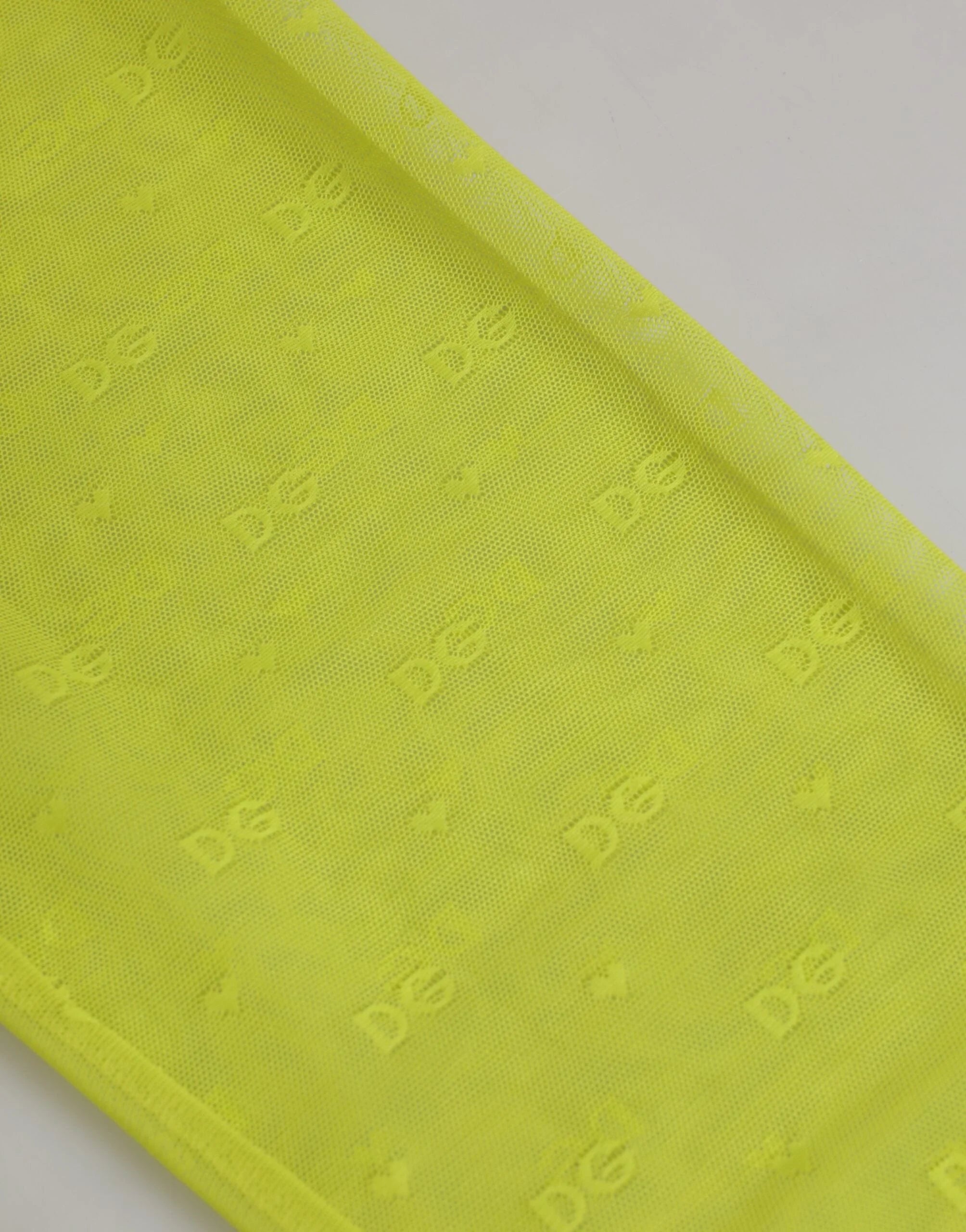 Dolce & Gabbana Neon Green Nylon Logo Lace Leggings Pants Underwear - IT2 | S