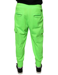 Dolce & Gabbana Neon Green Polyester Cargo Jogger Sweatpants Pants - IT48 | M - Joggers