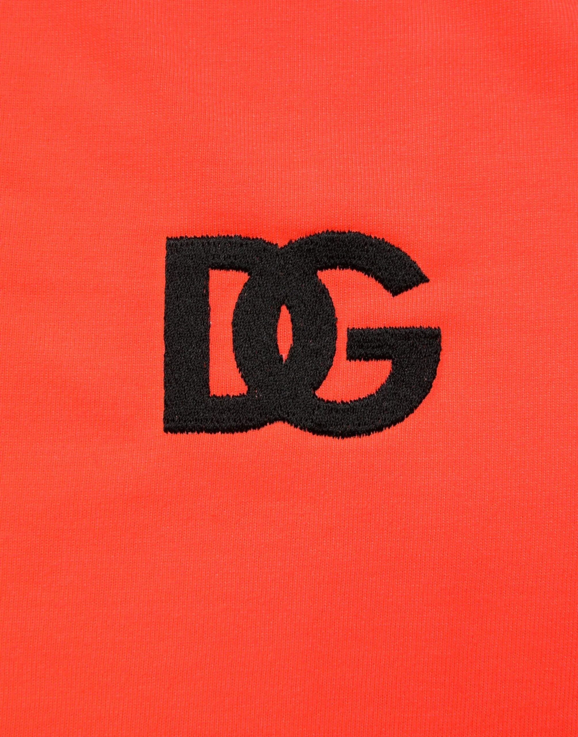 Dolce & Gabbana Neon Orange Polyester Crew Neck Men T-shirt - IT44 | XS
