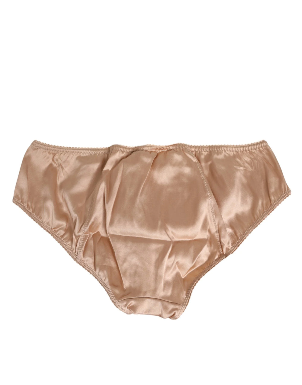Dolce & Gabbana Nude Beige Silk Satin Bow Lace Trim Underwear - IT2 | S - Briefs