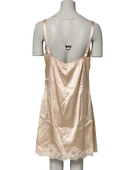 Dolce & Gabbana Nude Chemise Lingerie Silk Blend Lace Trim Dress - IT5 | XL