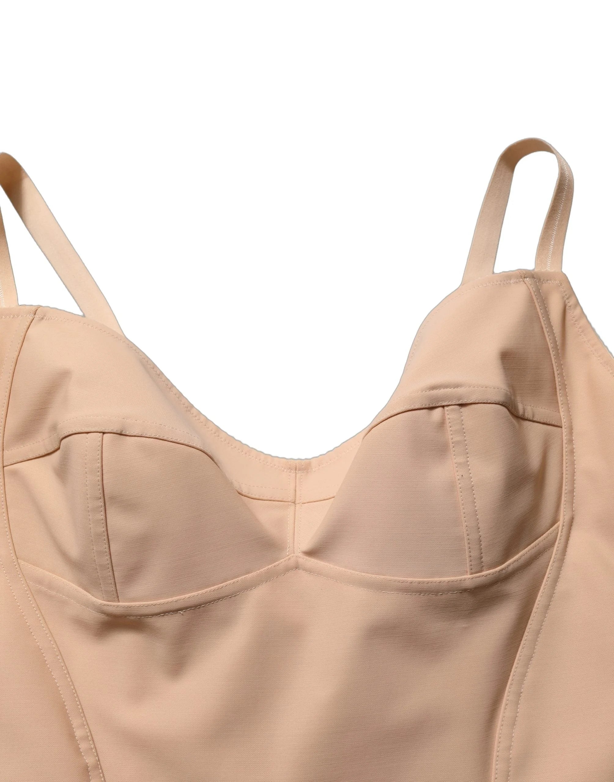 Dolce & Gabbana Nude Nylon Full Body Shaper Bodysuit Top - IT48|XXL