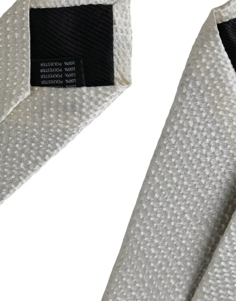 Dolce & Gabbana Off White 100% Silk Adjustable Necktie Men Tie - Neckties