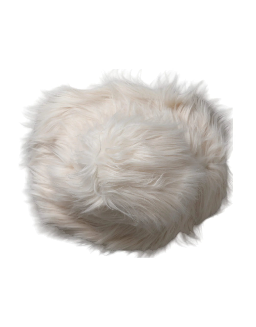Dolce & Gabbana Off White Acrylic Fur Womens Bucket Hat - 57 cm|S