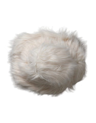 Dolce & Gabbana Off White Acrylic Fur Womens Bucket Hat - 57 cm|S