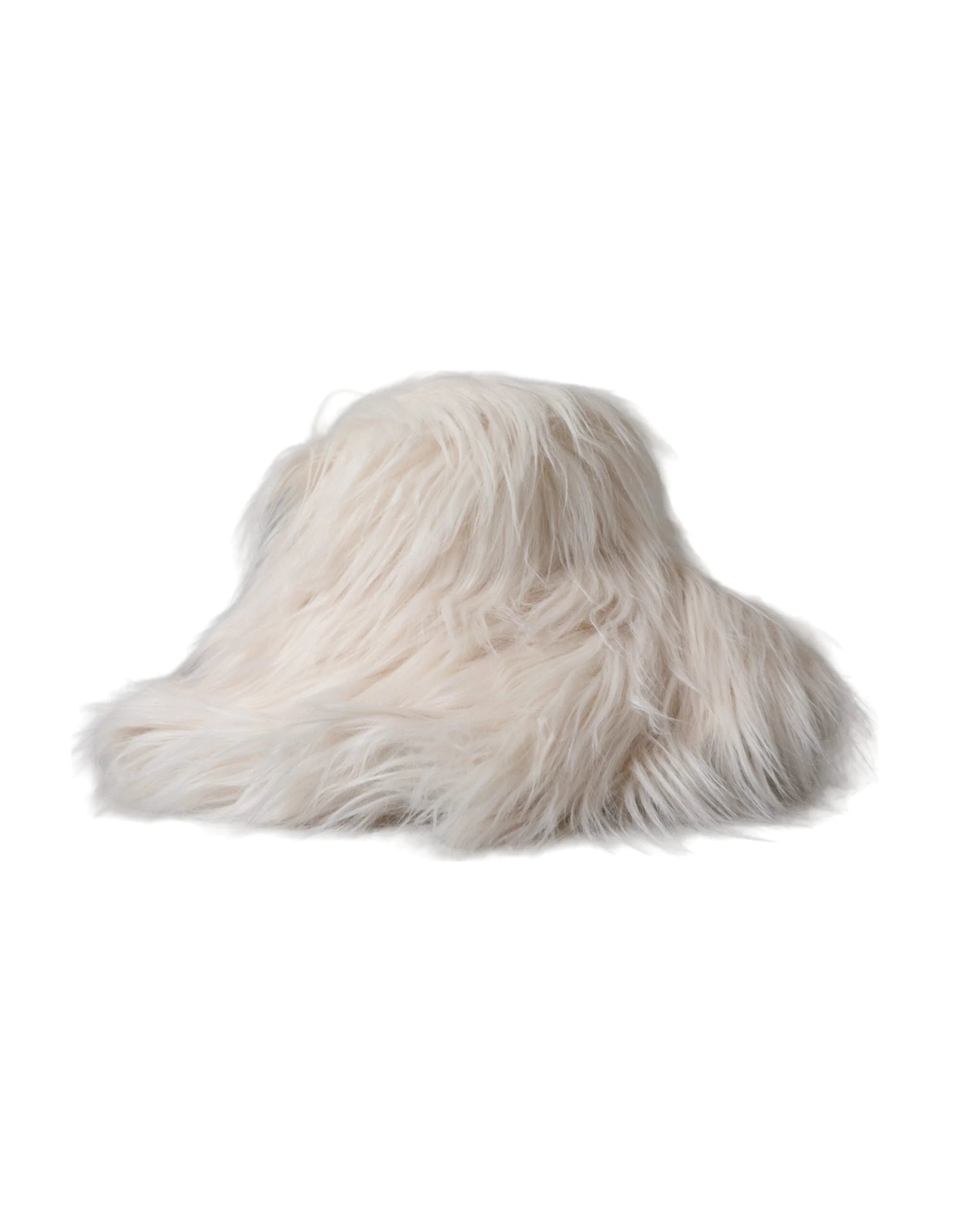 Dolce & Gabbana Off White Acrylic Fur Womens Bucket Hat - 57 cm|S - Bucket Hats