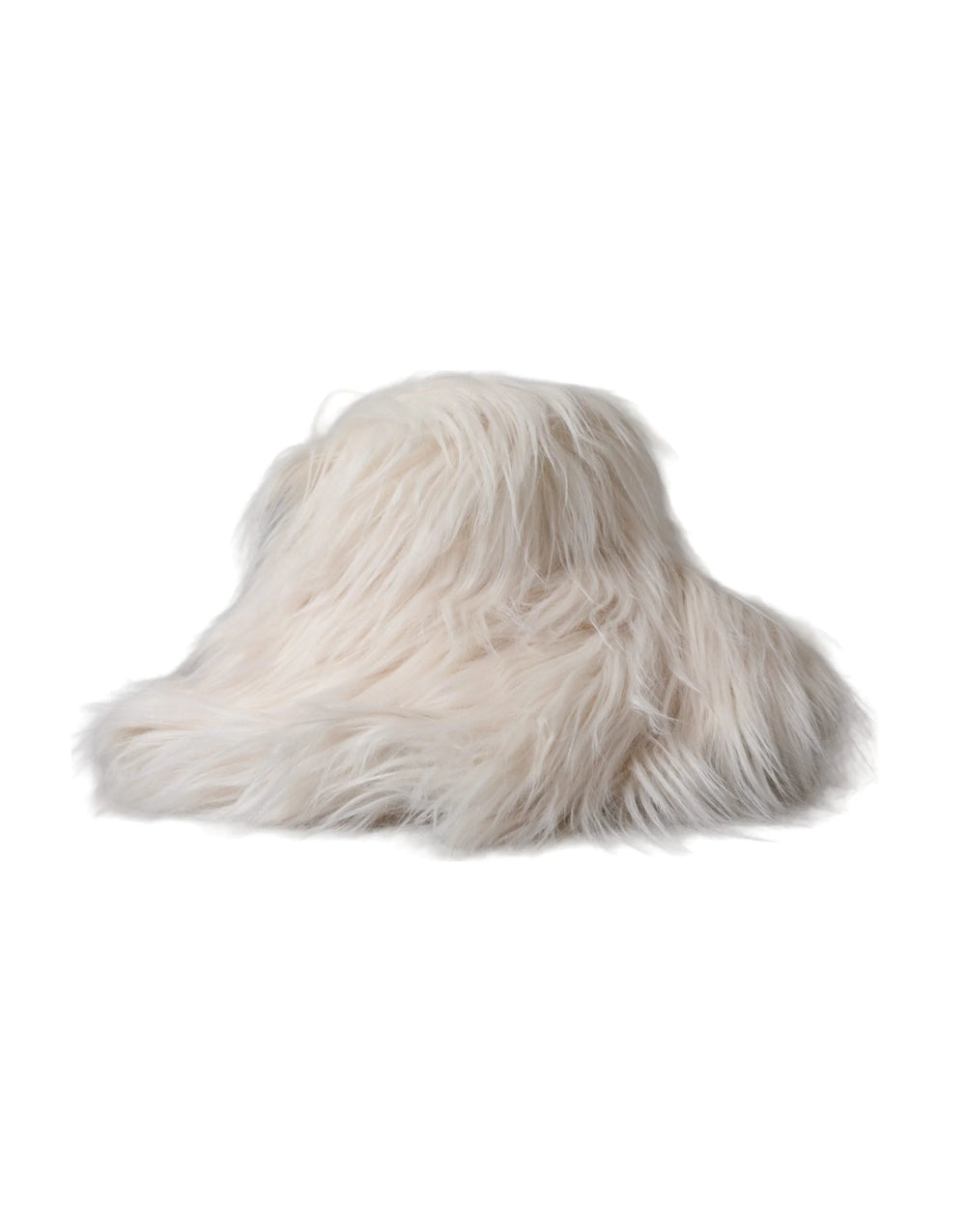 Dolce & Gabbana Off White Acrylic Fur Womens Bucket Hat - 57 cm|S - Bucket Hats
