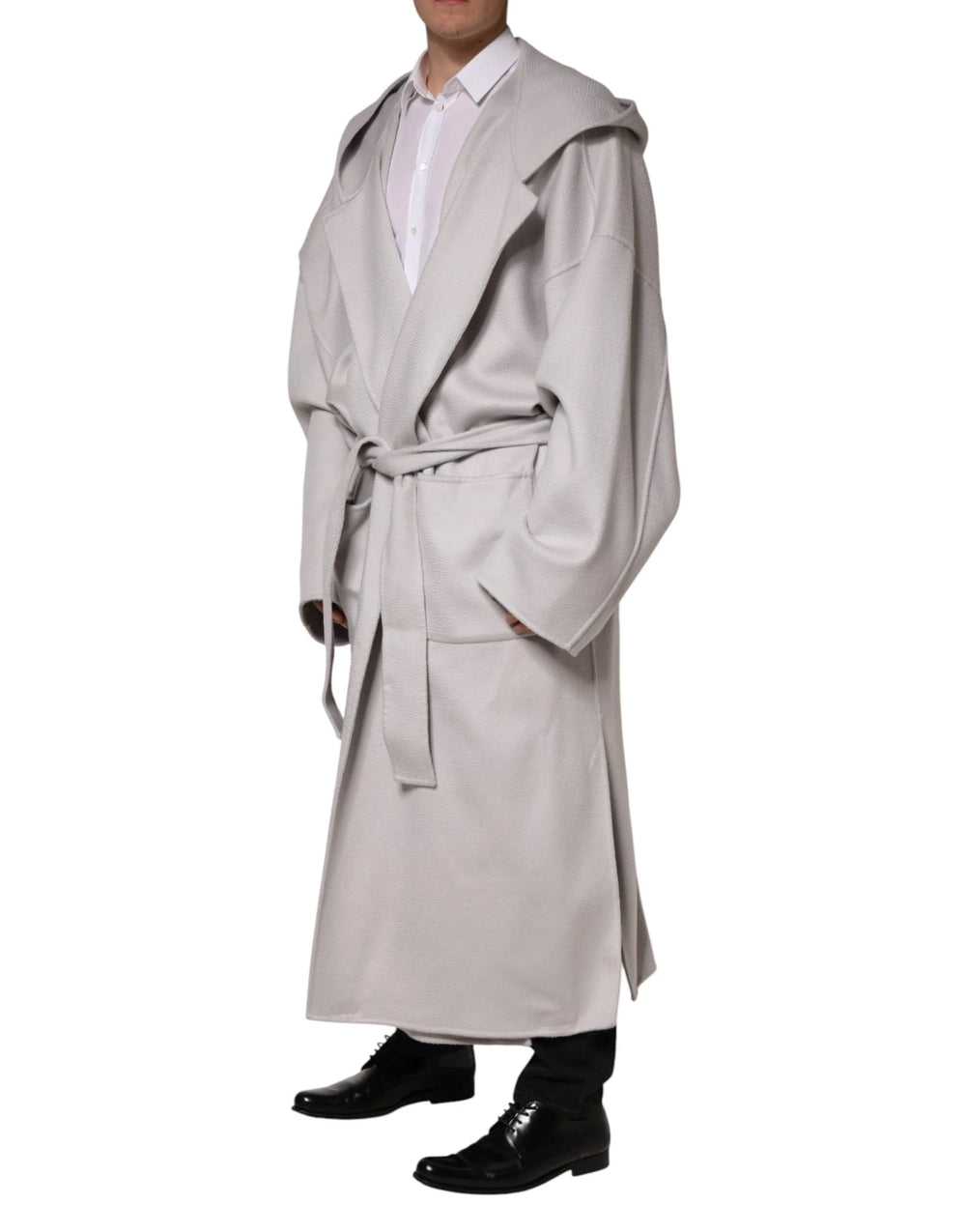 Dolce & Gabbana Off White Belted Long Trench Coat Men Jacket - IT50 | L
