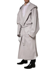 Dolce & Gabbana Off White Belted Long Trench Coat Men Jacket - IT50 | L