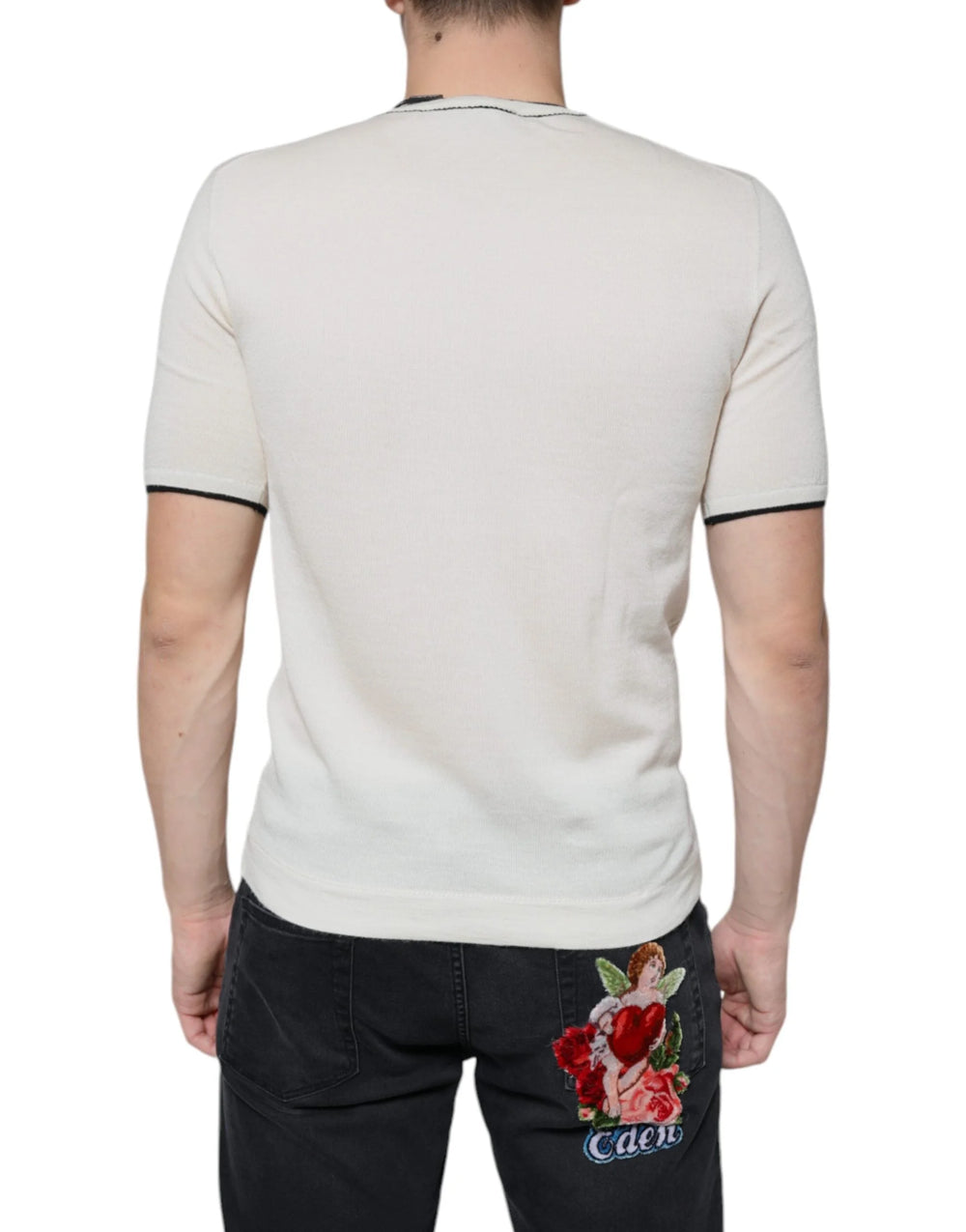Dolce & Gabbana Off White Cashmere Short Sleeves T-shirt - IT44 | XS - T-Shirts