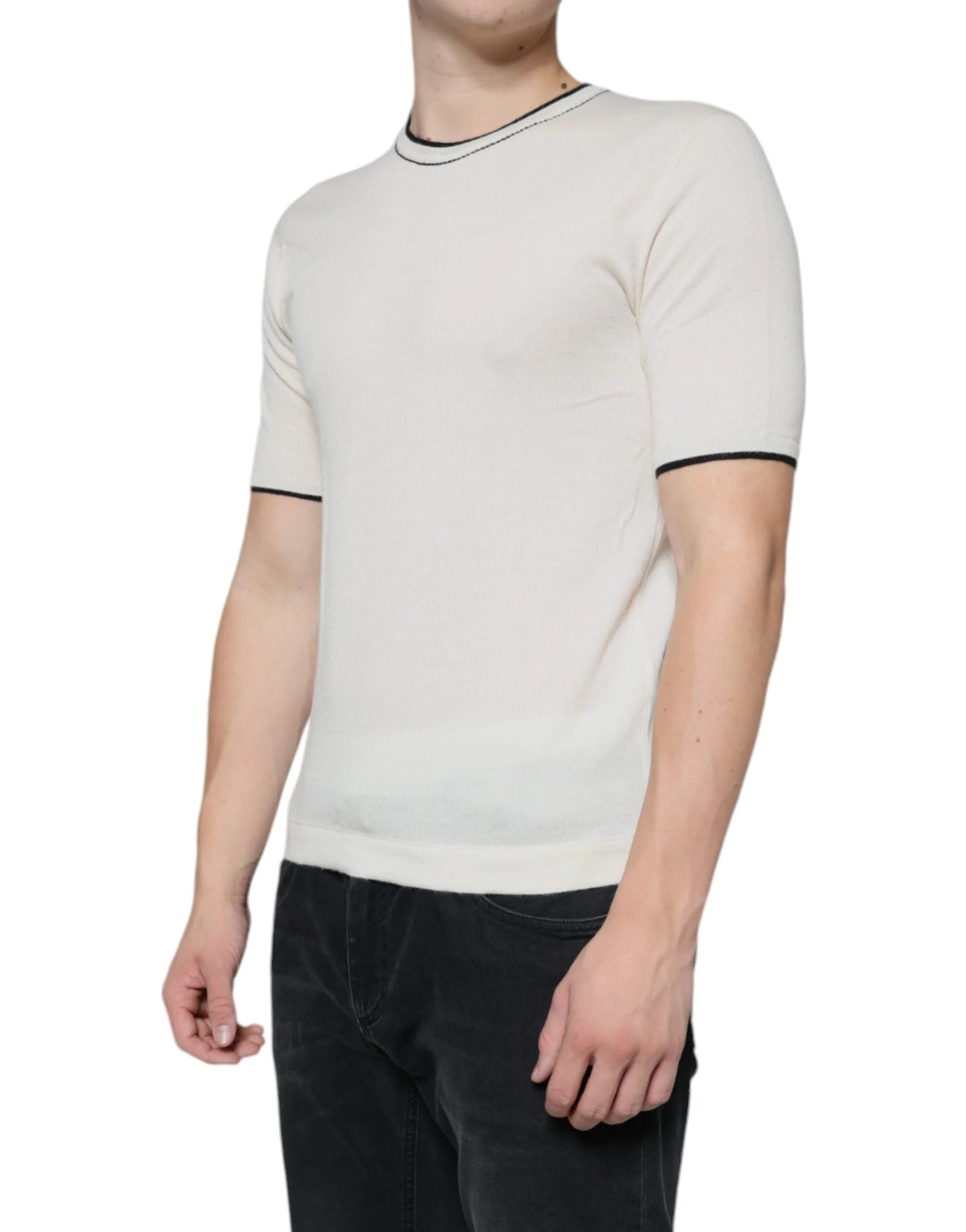 Dolce & Gabbana Off White Cashmere Short Sleeves T-shirt - IT44 | XS - T-Shirts