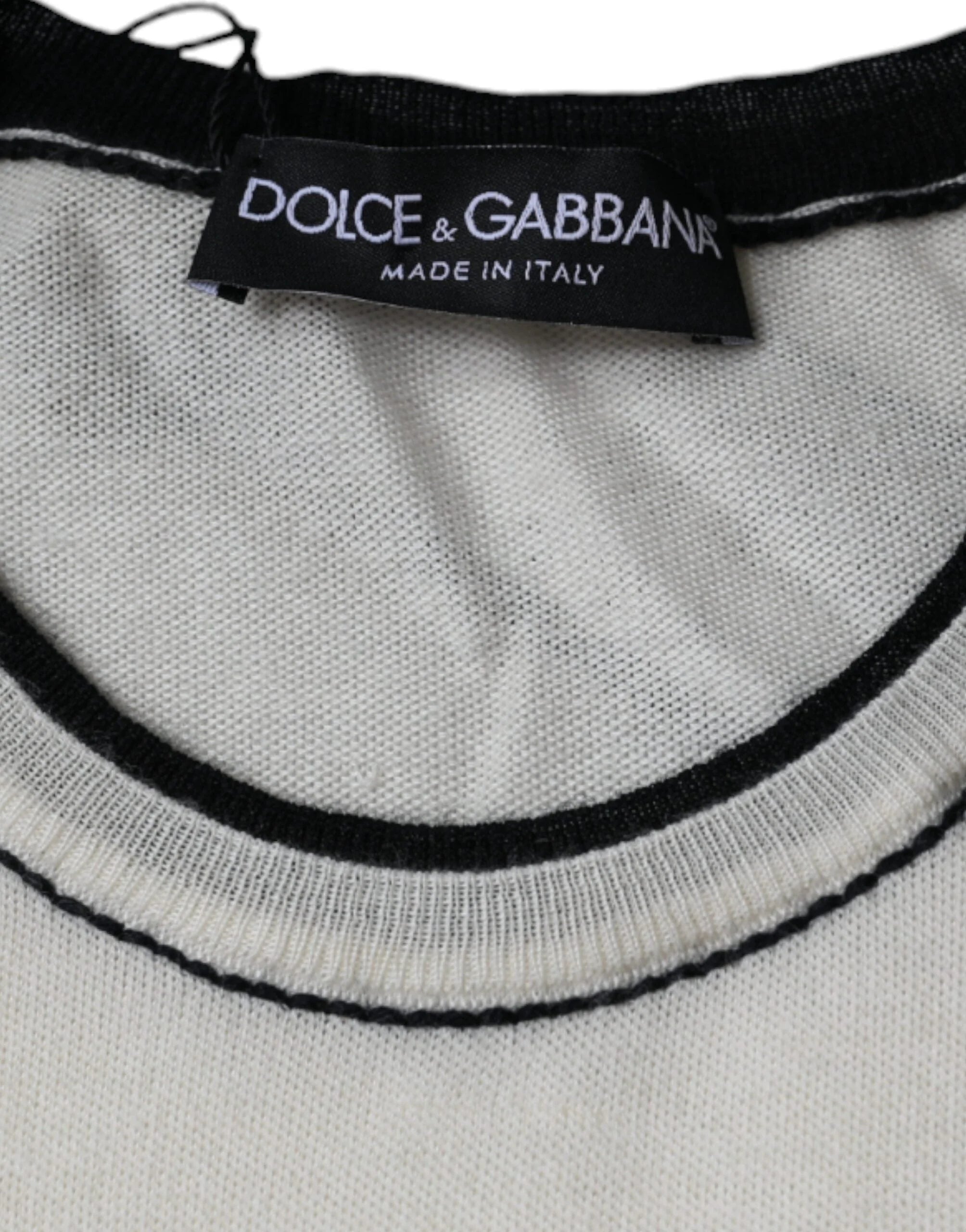 Dolce & Gabbana Off White Cashmere Short Sleeves T-shirt - IT44 | XS - T-Shirts